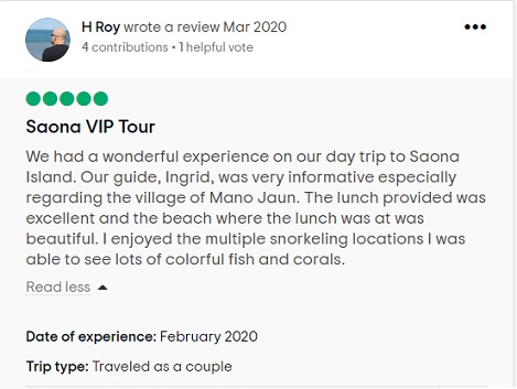 Review Saona Crusoe VIP